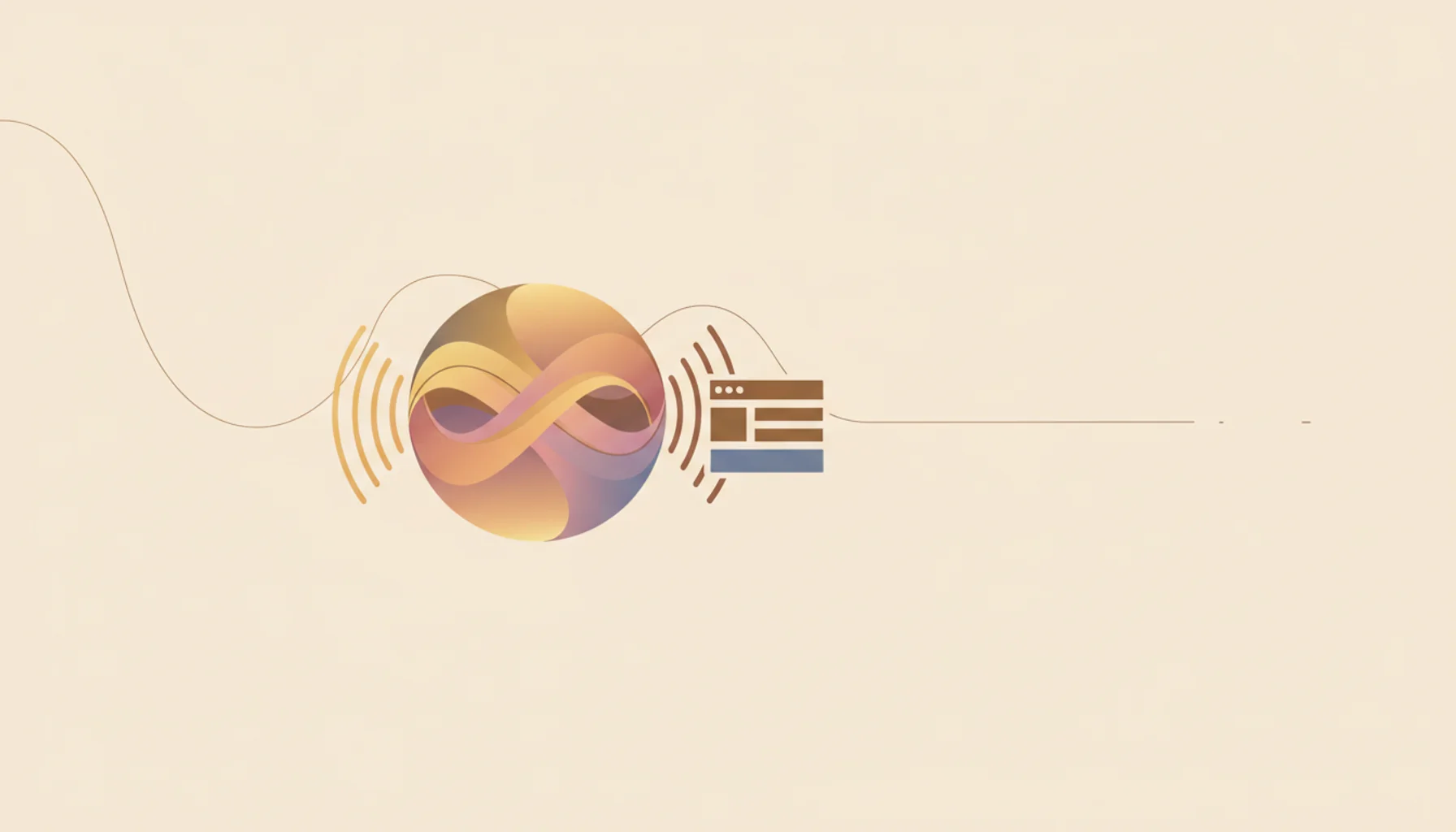 visualization of LLM SEO showing AI search optimization and earned media concepts with modern geometric design